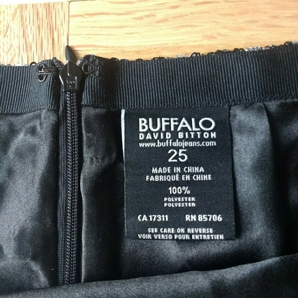 Buffalo David Bitton Black and Silver Sequin Skirt - Picture 3 of 3